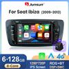 Junsun Android 16 Wireless CarPlay Android Auto Autoradio per Seat Ibiza 6J 2008 2009 2010 2011 2012 2013 Navigazione GPS Lettore multimediale 7 "IPS Touch Screen Stereo Bluetooth DSP FM RDS SWC 5G
