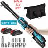 SEESII Chiave Elettrica a Batteria 21V 3/8'' 80Nm, Chiave a Cricchetto Elettrica Estesa 6.3'', Chiave Angolare Ricaricabile, Utensili per Riparazione Auto Compatibili con Batteria Makita 18V