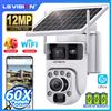 LS VISION 12MP 60X Zoom ottico Telecamera di sicurezza solare Esterna 4G/WiFi Doppio schermo Conversazione bidirezionale Monitoraggio automatico Telecamera CCTV App Ubox