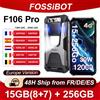 FOSSiBOT F106 Pro 15 GB (8 + 7) RAM 256 GB ROM Smartphone 12000 mAh 30 W Ricarica 6,58 "FHD+ Android 14 Altoparlante Luce da campeggio