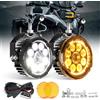 UNI-SHINE UNISHINE 2 fari moto da 4,5 pollici con fasci combinati spot e flood, DRL ambra, ADV Enduro Street GR, ausiliari esterni per BMW GS 12-36V, uso fuoristrada