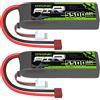 OVONIC Batteria Lipo OVONIC 3s 50C 5500mAh 11.1V con Connettore T per Aeromodelli RC, Quadricotteri, Elicotteri, Droni FPV, Confezione da 2