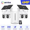 ANNKE Sistema di telecamere di sicurezza wireless scalabile da 4 MP 4CH 5MP NVR wireless IP65 4MP PIR Telecamera solare PT con audio bidirezionale