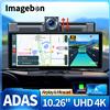 Imagebon 10.26 "4K ADAS Wireless CarPlay e Android Auto Dashcam 5G WiFi Visione notturna Navigazione GPS AI Controllo vocale Auto DVR