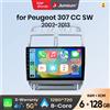 Junsun Autoradio Android Junsun per Peugeot 307 307CC 307SW 2002 2003 2004 2005 2006-2013, Sistema Multimediale Intelligente con Apple CarPlay Wireless, Schermo Touch IPS, Lettore Video Stereo, Unità di