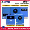 ANENJI Inverter Solare Ibrido ANENJI 6.2KW 48V 4200W 24V 220V On/Off Grid Onda Pura con MPPT 100A 120A Integrato e WiFi per Batteria LiFePO4 e Pannello Solare