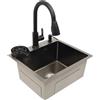 NONE Lavello da cucina multifunzionale con rubinetto retrattile, dispenser di sapone e cestello antigoccia Lavello in acciaio inossidabile nero 3 Specifiche