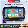Junsun Autoradio Junsun 7" Wireless CarPlay Android Auto per Fiat 500 2016 2017 2018 2019, Sistema Multimediale Intelligente con Apple CarPlay Wireless, Schermo Touch IPS, Lettore Video Stereo, Unità di
