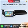 Junsun Autoradio Android Auto Junsun per Citroen C3 DS3 2010 2011 2012 2013 2014 2015 2016, Sistema Multimediale Wireless Apple CarPlay, Schermo Touch IPS, Lettore Video Stereo, Unità di Navigazione 2 Din,