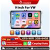Podofo 9''Android Autoradio Per VW/PASSAT/GOLF/TOURAN/BEETLE Lettore Multimediale Carplay Android Auto GPS WIFI FM RDS BT Car Audio