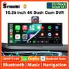 Srnubi 10.26 "4K Ruota Dash Cam DVR per auto, Carplay portatile universale per schermo auto, Carplay wireless Android Auto Bluetooth Radio