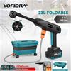 Yofidra Idropulitrice ad alta pressione YOFIDRA 100Bar + serbatoio d'acqua da 22L, strumento di pulizia portatile, pistola a spruzzo da giardino per batteria Makita 18V.