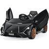 GOFLAME Auto elettrica per bambini Lamborghini da 12 V, con telecomando 2,4 G, con radio, musica e fari a LED, dai 3 ai 8 anni