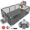 Jugacool Box per bambini piccoli, 182 cm * 122 cm, con anelli di supporto per cerchio da basket, base antiscivolo, box per bambini pieghevole per neonati e bambini piccoli