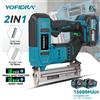 YOFIDRA Brushless 2 in 1 30mm Pistola Sparachiodi Elettrica Chiodatrice/Pistola Cucitrice Inquadratura Chiodatrice Tacker Strumento di Potere Per Makita 18V Batteria Spille