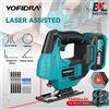 YOFIDRA Seghetto alternativo laser a linea rossa senza spazzole Seghetto elettrico multifunzione per tubi Utensile da taglio per legno per Makita 18V Batteria Pin