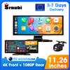 Srnubi 10.26/11.26 Pollici Dash Cam 4K CarPlay Android Auto Car DVR 5G WIFI Dashcam Navigazione GPS Videoregistratore Telecamera Retrovisore
