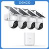 DEKCO Sistema di Telecamere Solari Wireless Dekco 3MP, Kit 4 Telecamere 360° ° Set di Telecamere di Sorveglianza PTZ WiFi con Tracciamento Automatico del Movimento, Supporto Alexa
