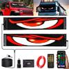 Rbefeuly Luce Devil Eyes per auto Occhi a LED per camion, display pubblicitario con luce a scorrimento a LED programmabile con schermo morbido colorato