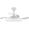 NARVI Ventilatore da soffitto NARVI bianco, pale retrattili, motore DC, luce LED dimmerabile e memoria. Controllo remoto. ROTONDO RIF 1661 WH