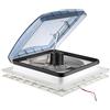 Rbefeuly Ventilatore manuale per tetto camper a 3 velocità 12V Ventilatore per camper Ventilatore per roulotte RV Lucernario per tetto Prese d'aria per 40 * 40 cm Dimensioni di apertura