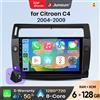 Junsun Autoradio Android Auto Junsun per Citroen C4 2004 2005 2006 2007 2008 2009 Multimedia Wireless Apple CarPlay Sistemi intelligenti Smart IPS Touch Screen Stereo Video Player 2 Din Autoradio Head Unit