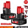 bonacell Per Milwaukee M12 Batteria 12V 8000mAH Per Milwaukee 12V Strumenti Batteria di Ricambio Con Luce A LED 48-11-2402 48-11-2411