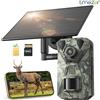 TMEZON Telecamera per Fauna Selvatica 4G LTE con App di Trasferimento su Smartphone, Telecamera da Caccia Solare 2.7K con Scheda SIM, Sensore di Movimento PIR, Visione Notturna