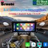 Srnubi 8.1 "Touch Screen 4K DVR Navigazione GPS portatile Wireless CarPlay IP67 Impermeabile antipolvere per motocicli universali