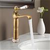 NONE Rubinetto vintage dorato, rubinetto da bagno resistente agli urti a temperatura regolabile, rubinetto da bagno retrò per case/hotelli/bagni