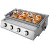 NONE Barbecue a gas 4 fuochi Piastra a gas GPL in acciaio inossidabile Tavolo per barbecue Barbecue per picnic 58 x 40 x 20 cm