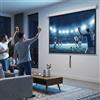 HOMCOM Telo Proiettore da 100 Pollici 4K HD Formato 4:3/16:9, Altezza Regolabile Manuale, Schermo Proiettore, Grandangolo di 160 Gradi, Telo Videoproiettore per Casa, Home, Cinema, Ufficio, Bianco