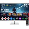 KTC Smart Monitor KTC 4K da 32 pollici, Google System UHD (3840x 2160) Smart Monitor con altoparlanti A32Q8