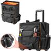 SucceBuy Borsa per attrezzi con ruote da 110 libbre Borsa per attrezzi con 25 tasche su ruote con maniglia telescopica Organizzatori per borse degli attrezzi per meccanico