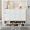 NONE Credenza cassettiera scarpiera con ampio spazio di archiviazione, 4 ante per sala da pranzo, soggiorno Dimensioni: 120*99*35 cm