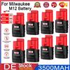 bonacell 3.5Ah Per Milwaukee M12 Batteria di Ricambio Per Milwaukee 12V Cacciavite A Batteria Utensili Elettrici 48-11-2430 48-11-2411 48-11-2401