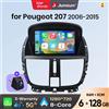 Junsun Autoradio Junsun 7" Wireless CarPlay Android Auto per PEUGEOT 207 207CC 2006 2007-2015, Sistema Multimediale Intelligente con Apple CarPlay Wireless, Schermo Touch IPS, Lettore Video Stereo, Unità di