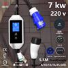 GWUYU Type2 IEC62196-2 EV Caricatore 3.5KW-7KW 8A-32A Wallbox portatile IP65 4 metri per BYD Tesla Kia Hyundai Nissan Dacia