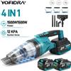 YOFIDRA 4IN1 Aspirapolvere Elettrico 1500W 12KPA Aspirapolvere Senza Fili Strumenti di Pulizia Dell'automobile di Casa con 3 pz Filtro Per Makita Batteria Spille