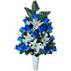 Gerimport Fiori per cimitero, Fiori per santi, Centrotavola in tessuto artificiale con fiori resistenti e cono, larghezza 30 cm, altezza 45 cm, Gaerimport, FOTO REALE, Spedizione dalla Spagna