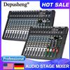 DEPUSHENG Mixer Audio Professionale 8/12 Canali DJ 24DSP per Musica e Karaoke, Mixer Stereo per Registrazione e Palco