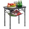 SucceBuy Tavolo da campeggio pieghevole Tavolini portatili ad altezza regolabile Tavolo da spiaggia in MDF in alluminio con strato di rete per barbecue da picnic