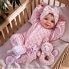 Babeside Baby Doll Reborn da 17 pollici Sunny - Neonato posizionabile in vinile morbido realistico con volto sorridente e accessori, regalo per bambini A