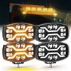 UNI-SHINE UNISHINE Lampada da lavoro a LED da 10 pollici 40000LM Faro fuoristrada Faretto per camion Ausiliario Quadrato Guida per auto Benvenuto Bianco Giallo