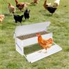 NONE Mangiatoia automatica per polli Mangiatoia per pollame in acciaio zincato da 5 kg Design a pedale intelligente con coperchio resistente alle intemperie per l'allevamento agricolo