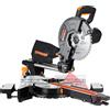 DOVAMAN Sega a mitra scorrevole DOVAMAN da 340 mm, 3 lame TCT, doppia mano, 45 ° Smussato con laser, 5000/3200 giri/min, 2000 W per legno, PVC, metallo