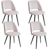 EGOONM Set di 2/4/6 sedie da pranzo eleganti in velluto a coste: sedile in tessuto morbido, design ergonomico, adatto per lo spazio pranzo in famiglia