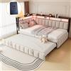 NONE Divano letto 90x200 cm con letto estraibile Scomparti portaoggetti con illuminazione a LED sulla testa e sul piede Porte USB e di tipo C
