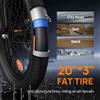 Urlife E-Bike 20x3" Pneumatico Fuoristrada 1000W All-Terrain Monster 48V 13Ah Velocità della batteria rimovibile Ingranaggi a 7 velocità
