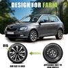 MOTENIO Design per Škoda Fabia Copricerchio 15 pollici Stile Coltello Per cerchi in ferro Set di 4 copricerchi in acciaio
